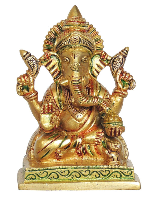 Brass Ganesh Ji God Idol Statue 1.22 Kg